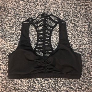 black padded sports bra